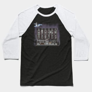 Haunted BUNN Building Baseball T-Shirt